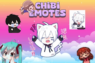 design anime chibi character, chibi art, chibi style drawing, chibi emote kawaii