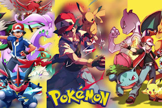 draw pokemon fakemon pixel art trainer sprite, custom pokemon avatar, chibi