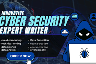write cybersecurity, online course, cloud computing, technical, and ebook writer