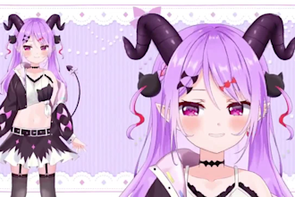 draw anime style live2d vtuber model rigging, live2d model, 2dvtuber commission