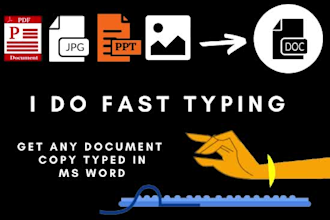 do fast typing, ms word, your pro typist