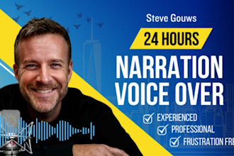 narrate a male voiceover for your documentary explainer corporate video