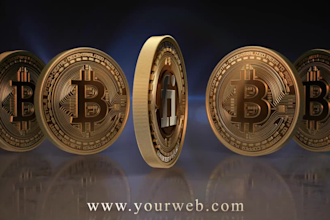 create crypto, bitcoin, logo video intro