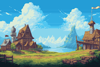 create pixel art game backgrounds and environments