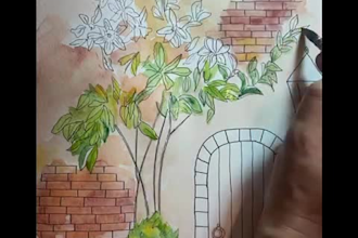 hand drawing coloring video animation for youtube page