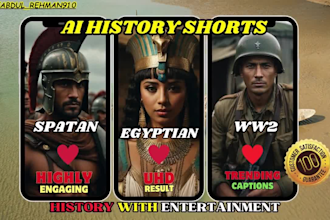 create epic history ai videos for youtube, tiktok and instagram