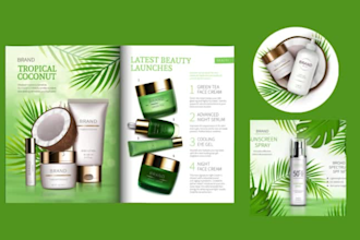 design digital product sales catalog, magazine, fact sell line sheet, one pager