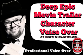 do deep movie trailer and male character voice