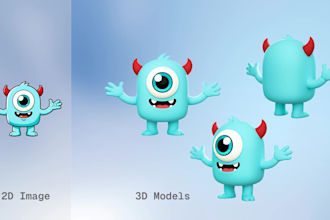 convert 2d into a 3d stylized model for games, animation and print