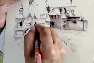 draw hand drawn pen and ink art drawings, illustrations