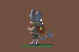 model a cute chibi character, 3d toy, 3d sculpting, 3d printing, 3d vtuber