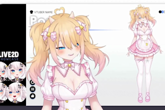 draw male and female 2d vtuber design, live2d vtuber model, vtuber outfit design