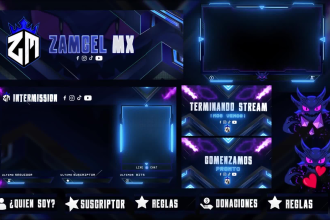 animated cartoon, anime or game style streaming pack