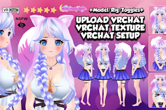 custom vrchat setup, edit vrchat upload, vrchat texture, booth avatar, vrm quest