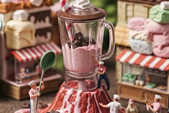 generate ai food photography, ai food miniature, food animation, ai miniature