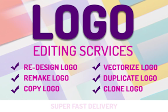 edit, copy, duplicate, redesign, remake  or vector conversion your logo