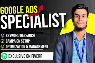 run and manage google ads PPC, search, display, shopping, performance max ads