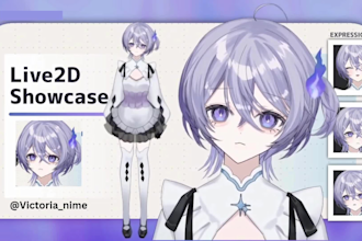 design custom vtuber model, 2d vtuber rigging, 2d pet vtuber, and live2d design