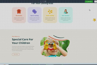 design engaging websites for daycare, preschool, childcare, and kindergarten