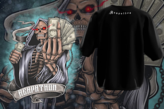 draw dark art illustration for tshirt,clothes,mercandise etc