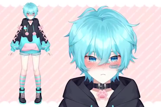 design and rig custom 2d vtuber model live2d rigging anime style commissions