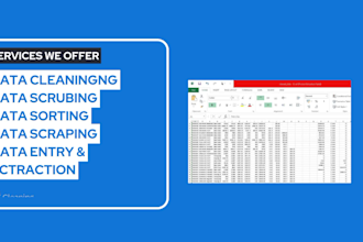 data sorting, data cleaning, extraction, and data entry