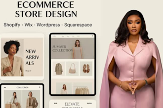 design redesign fashion ecommerce store on shopify wix wordpress squarespace