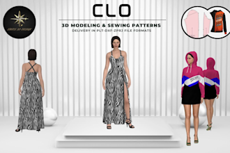 do for you 3d design on clo3d and pattern on stylecad