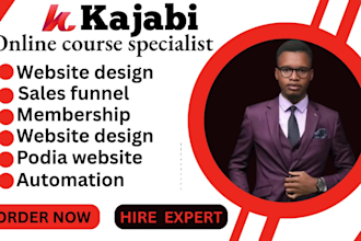 kajabi website online course sales funnel landing page thinkific podia teachable