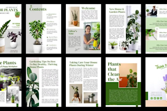 give 12 pages editable canva ebook or magazine template