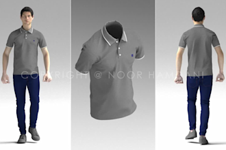 do 3d walk animation, showcasing all details of your clothing