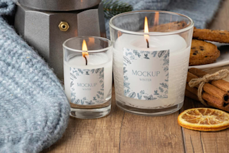 design candle labels with print ready file plus mockup
