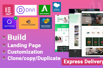 create a wordpress website with elementor pro divi oxygen page builder