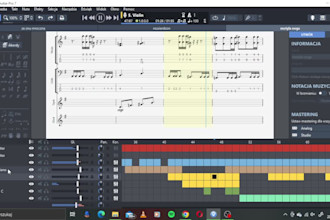 transcribe a guitar and drums into a sheet and tablature