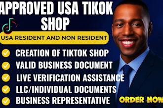 create USA tiktok shop setup tiktok shop USA tiktok shop business representative