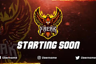 create animated brb, intro, static offline screen for twitch