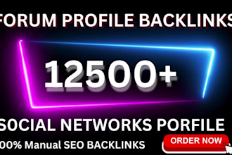 create 12,500 social network and forum profile SEO backlinks to boost rankings