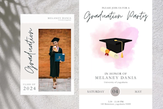 design modern graduation party invitation and announcement card