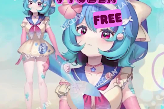 draw and rig 2d custom vtuber model, live2d vtuber rigging, anime vtuber avatar