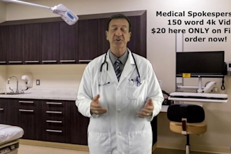 create a medical spokesperson product or service 4k video