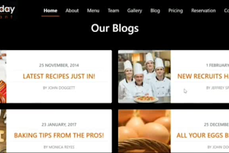 design a modern and responsive restaurant or food website