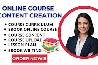 create course content online course curriculum and ebook