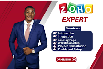 set up your zoho CRM, zoho creator, zoho campaigns zoho form and zoho books zoho