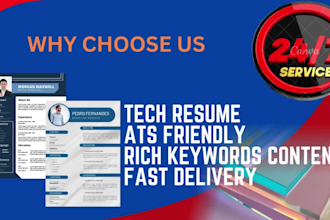 write professional ats resume design, CV maker, cover letter and linkedin