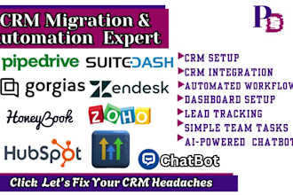 setup gorgias hubspot zendesk zoho suitedash honeybook pipedrive shopify crm