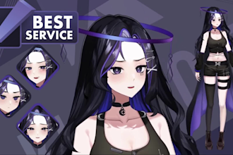 design and rig live2d vtuber model 2d vtuber model vtuber commission 2d anime