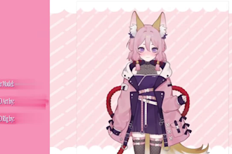 draw and rig 2d vtuber model, live2d vtuber model, png vtuber, vtuber commission