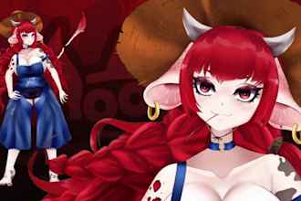 design and rig live 2d vtuber model 2d vtuber model vtuber commission 2d anime
