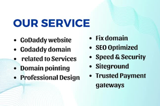 fix and set up your godaddy website, siteground, domain pointing and godaddy