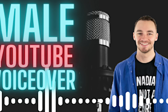 record a professional american male youtube voiceover